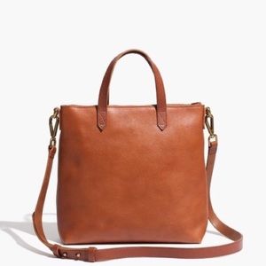 Madewell Zip-Top Transport Crossbody English Saddle Leather Bag Purse Like New
